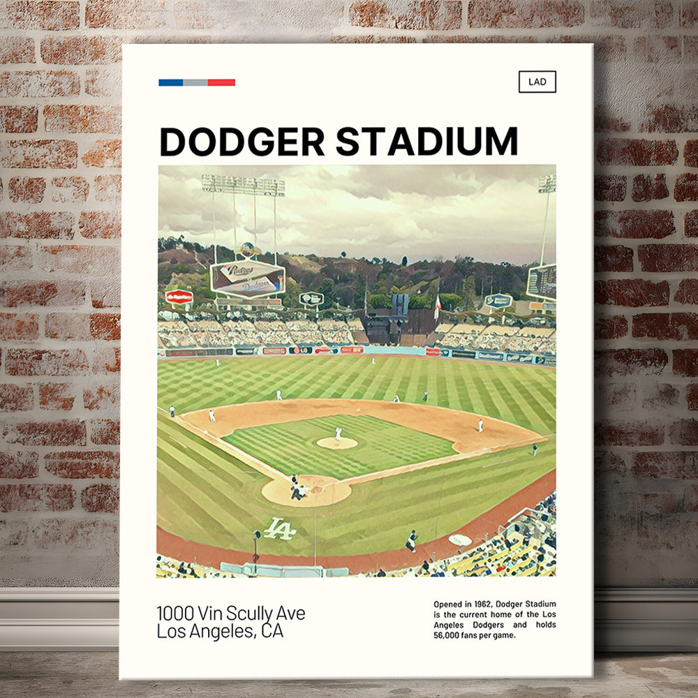 Dodger Stadium Print, LA Dodgers Stadium Canvas Art, Fan Gifts, Sport Art, Canvas Print Wall Art