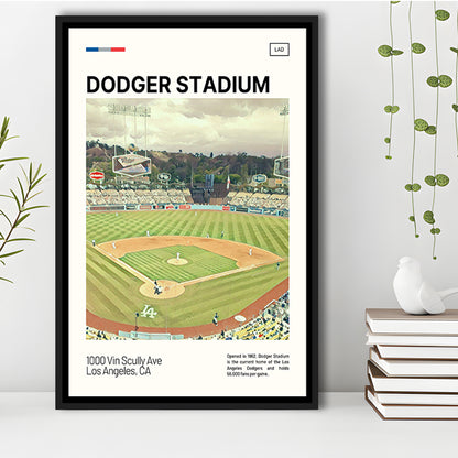 Dodger Stadium Print, LA Dodgers Stadium Canvas Art, Man Cave Gift, Floating Framed Canvas Print Wall Art