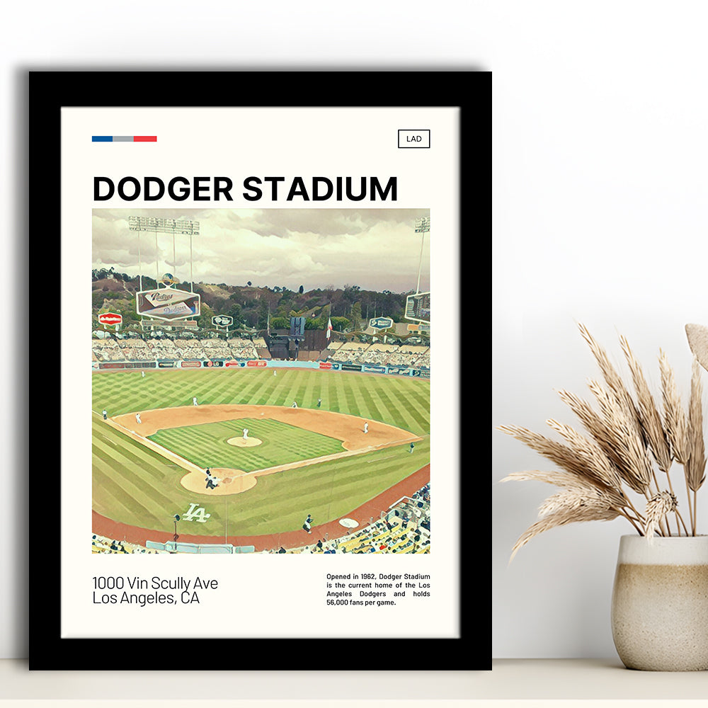 Dodger Stadium Print, LA Dodgers Stadium Art, Gifts for him, Sport Art, Framed Art Print Wall Decor
