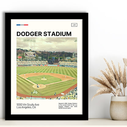 Dodger Stadium Print, LA Dodgers Stadium Art, Gifts for him, Sport Art, Framed Art Print Wall Decor