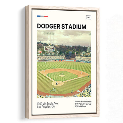 Dodger Stadium Print, LA Dodgers Stadium Canvas Art, Man Cave Gift, Floating Framed Canvas Print Wall Art