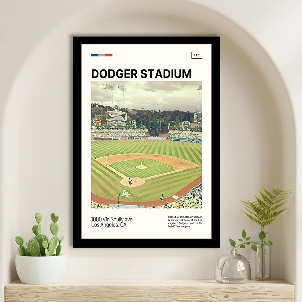 Dodger Stadium Print, LA Dodgers Stadium Art, Gifts for him, Sport Art, Framed Art Print Wall Decor