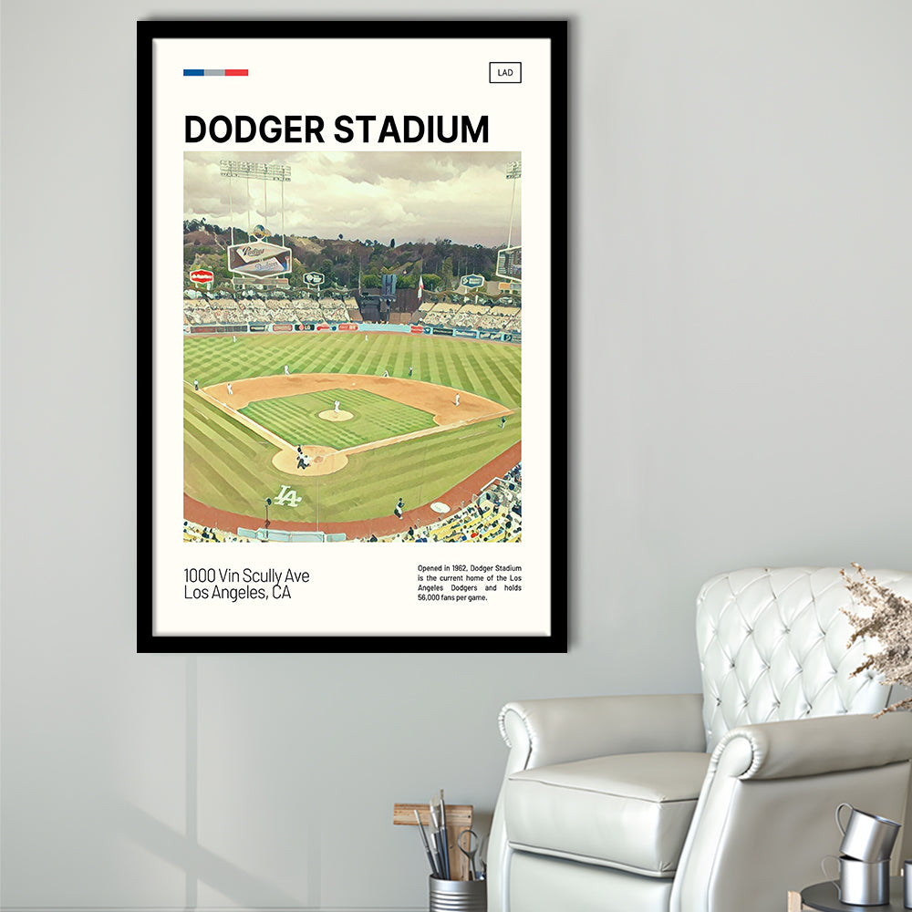 Dodger Stadium Print, LA Dodgers Stadium Art, Gifts for him, Sport Art, Framed Art Print Wall Decor