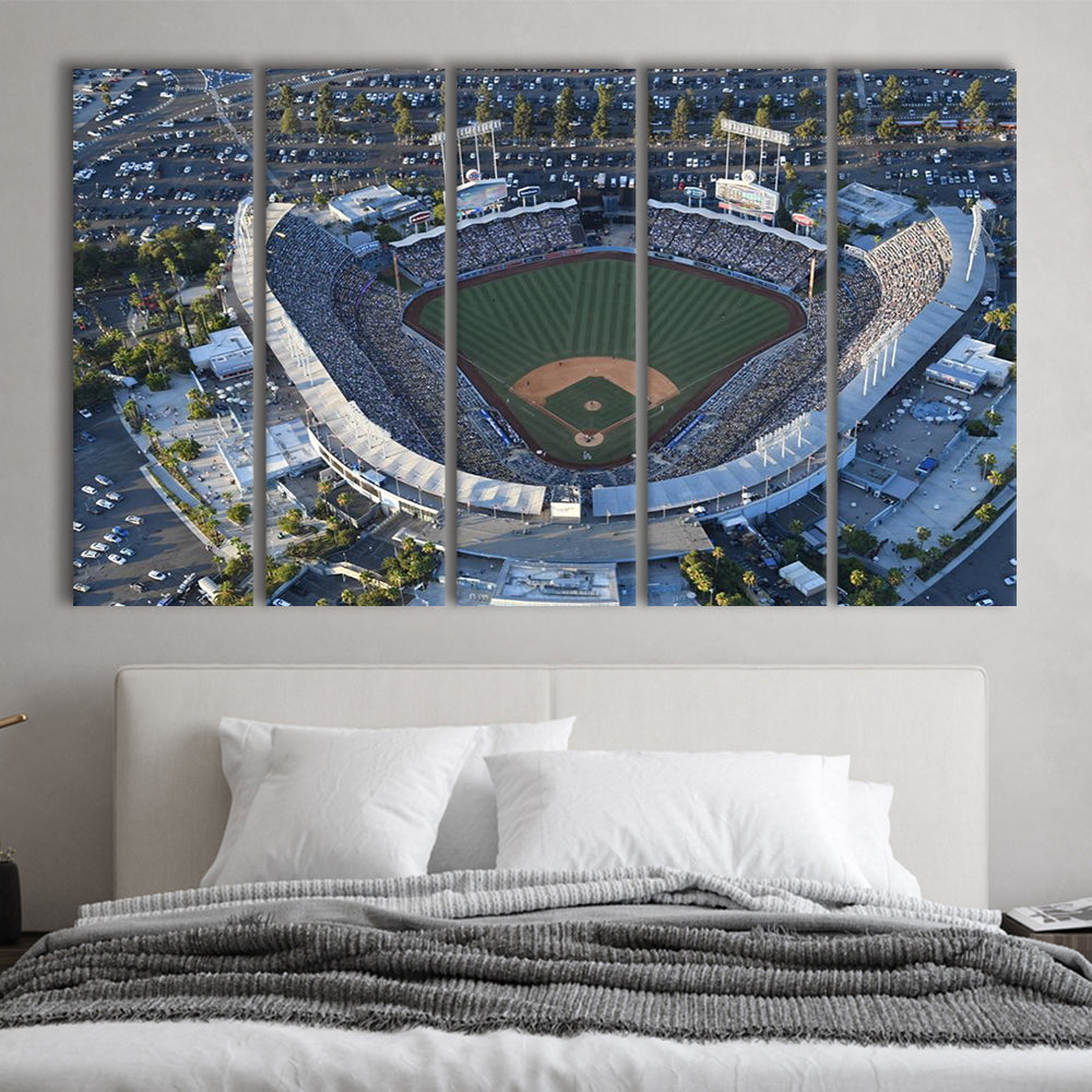 Dodger Stadium, Stadium Canvas, Sport Art, Fan Gifts, 5 Panel B, Extra Large Canvas, Canvas Print Wall Art