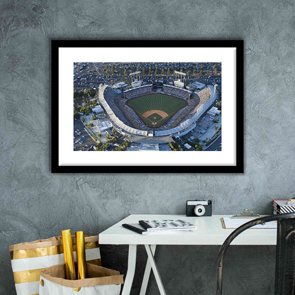 Dodger Stadium, Stadium Canvas, Sport Art, Fan Gifts, White Border Framed Art Print Wall Decor