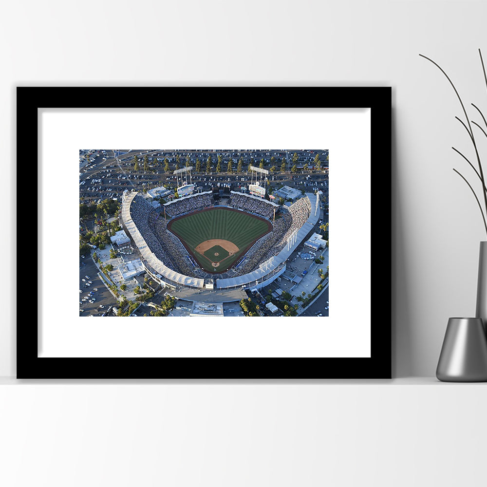Dodger Stadium, Stadium Canvas, Sport Art, Fan Gifts, White Border Framed Art Print Wall Decor