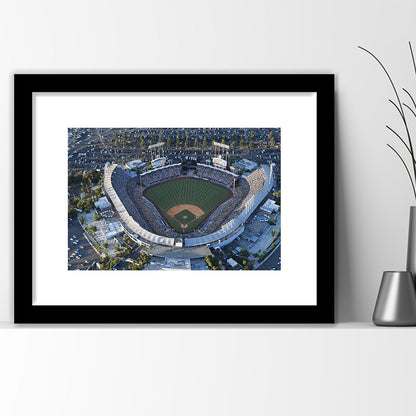 Dodger Stadium, Stadium Canvas, Sport Art, Fan Gifts, White Border Framed Art Print Wall Decor