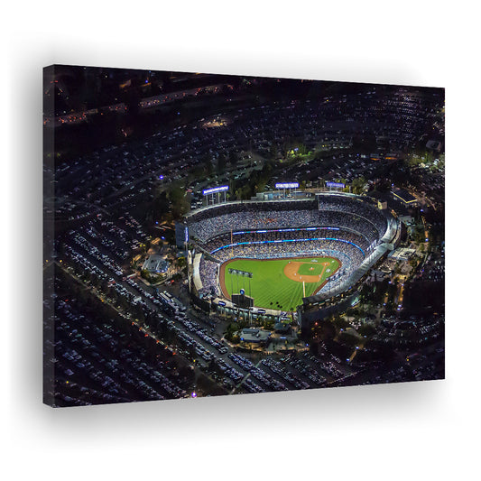 Dodger Stadium at Night View, Stadium Canvas, Sport Art, Gift for him, Man Cave Decor, Art Print, Canvas Print Wall Art