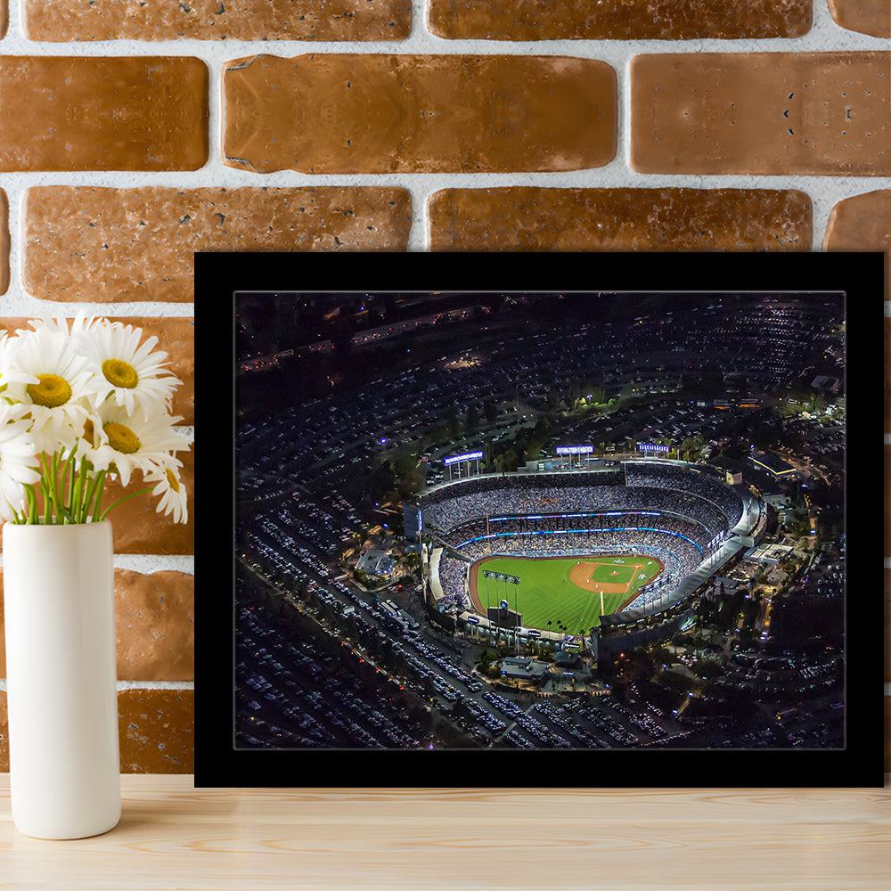 Dodger Stadium at Night View, Stadium Canvas, Sport Art, Gift for him, Framed Art Print Wall Decor, Picture Framed