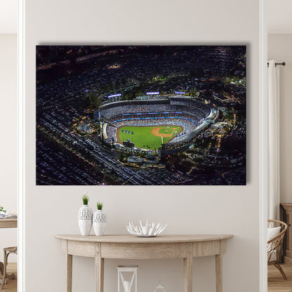 Dodger Stadium at Night View, Stadium Canvas, Sport Art, Gift for him, Man Cave Decor, Art Print, Canvas Print Wall Art