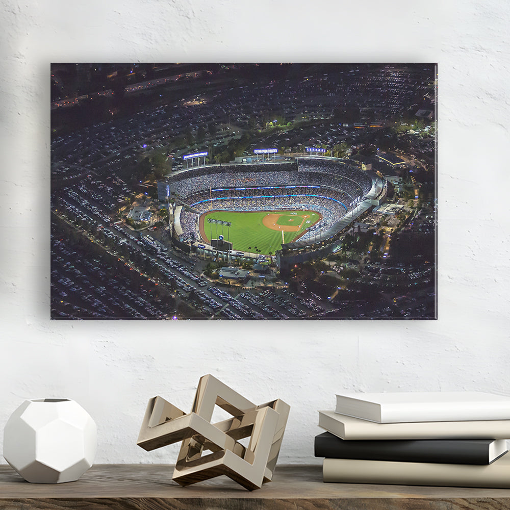 Dodger Stadium at Night View, Stadium Canvas, Sport Art, Gift for him, Man Cave Decor, Art Print, Canvas Print Wall Art