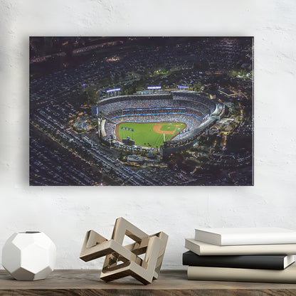 Dodger Stadium at Night View, Stadium Canvas, Sport Art, Gift for him, Man Cave Decor, Art Print, Canvas Print Wall Art
