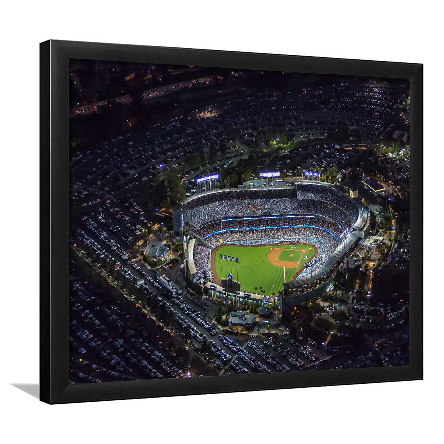 Dodger Stadium at Night View, Stadium Canvas, Sport Art, Gift for him, Framed Art Print Wall Decor, Picture Framed