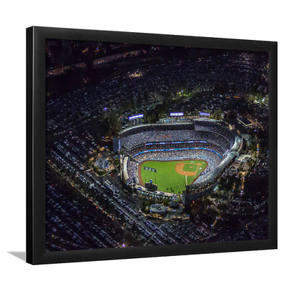 Dodger Stadium at Night View, Stadium Canvas, Sport Art, Gift for him, Framed Art Print Wall Decor, Picture Framed