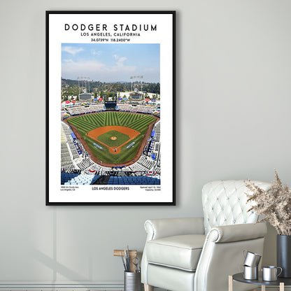 Dodger Stadium, Los Angeles Dodgers Baseball Stadium Wall Art Print, Framed Canvas Prints Wall Art