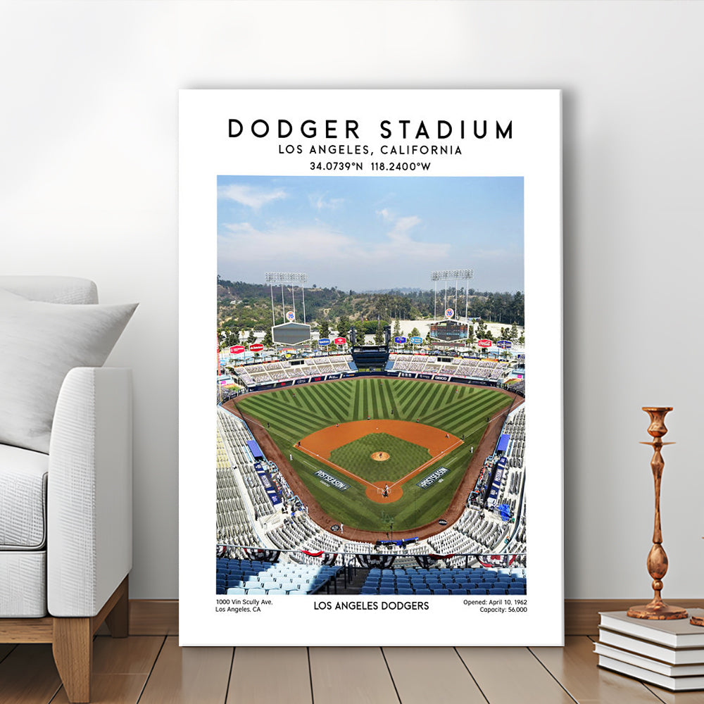 Dodger Stadium, Los Angeles Dodgers Baseball Stadium Wall Art Print, Canvas Prints Wall Art, Man Cave Decor