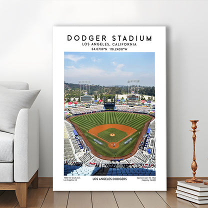 Dodger Stadium, Los Angeles Dodgers Baseball Stadium Wall Art Print, Canvas Prints Wall Art, Man Cave Decor