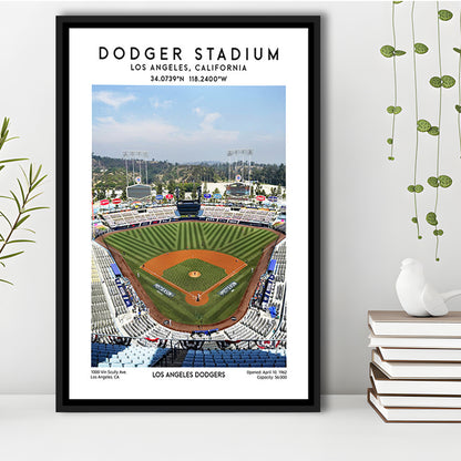 Dodger Stadium, Los Angeles Dodgers Baseball Stadium Wall Art Print, Framed Canvas Prints Wall Art