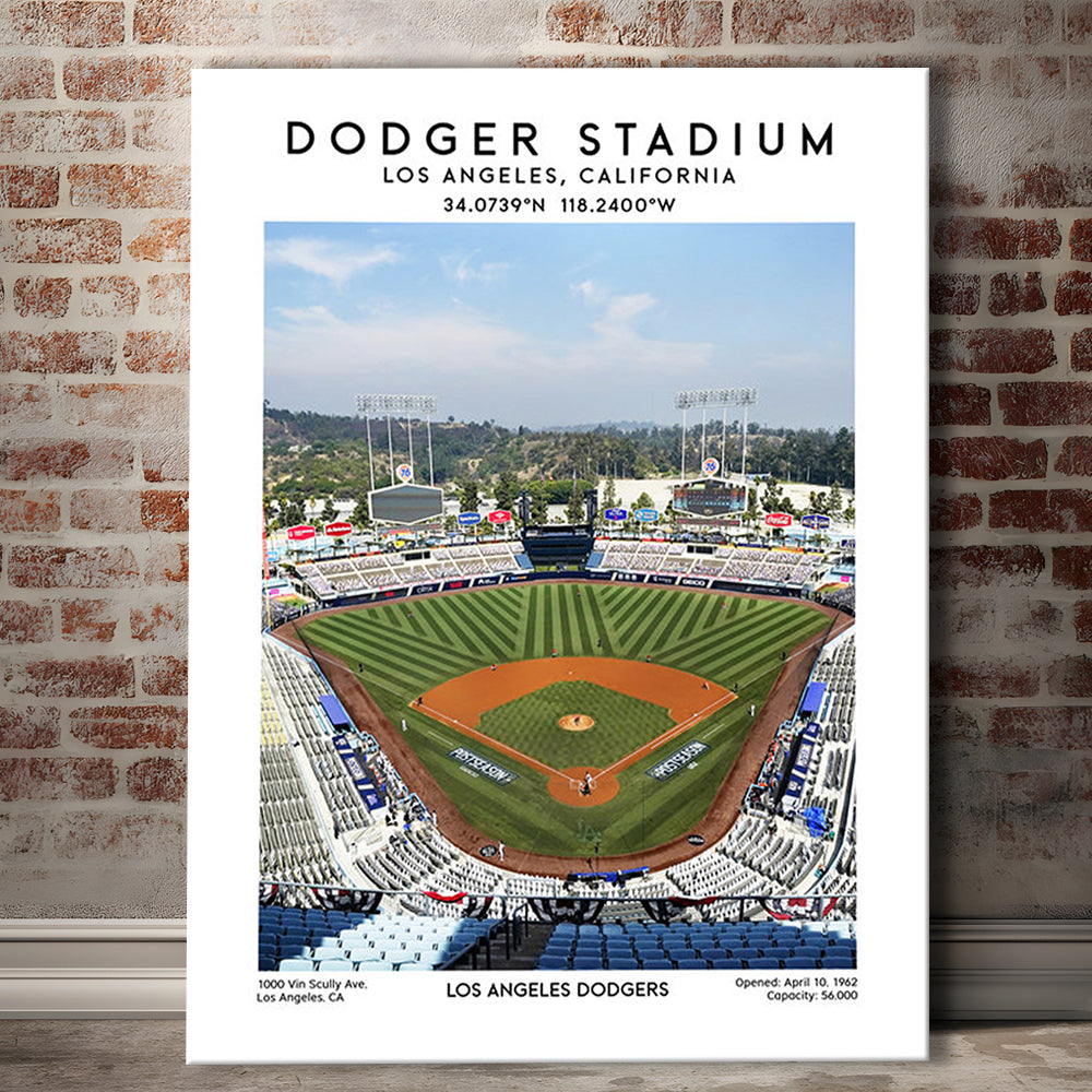 Dodger Stadium, Los Angeles Dodgers Baseball Stadium Wall Art Print, Canvas Prints Wall Art, Man Cave Decor