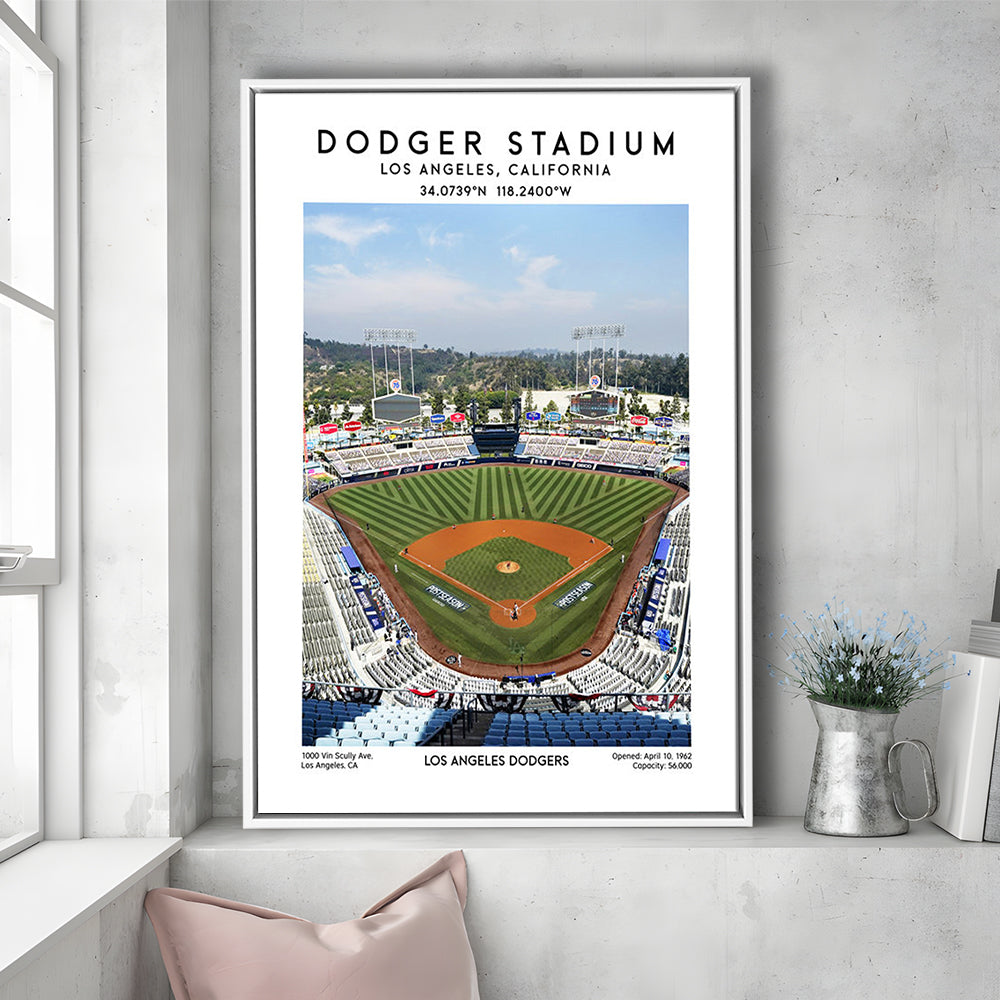 Dodger Stadium, Los Angeles Dodgers Baseball Stadium Wall Art Print, Framed Canvas Prints Wall Art