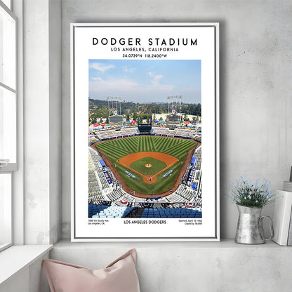 Dodger Stadium, Los Angeles Dodgers Baseball Stadium Wall Art Print, Framed Canvas Prints Wall Art