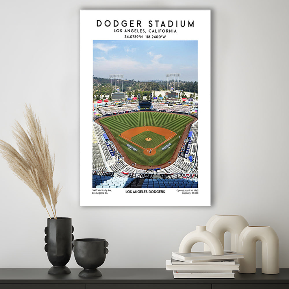Dodger Stadium, Los Angeles Dodgers Baseball Stadium Wall Art Print, Canvas Prints Wall Art, Man Cave Decor
