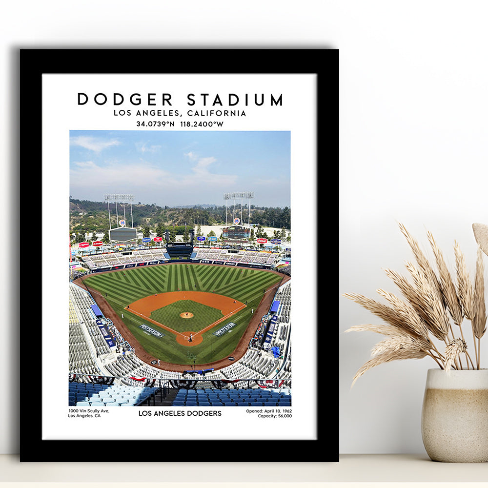 Dodger Stadium, Los Angeles Dodgers Baseball Stadium Wall Art Print, Framed Art Prints Wall Decor