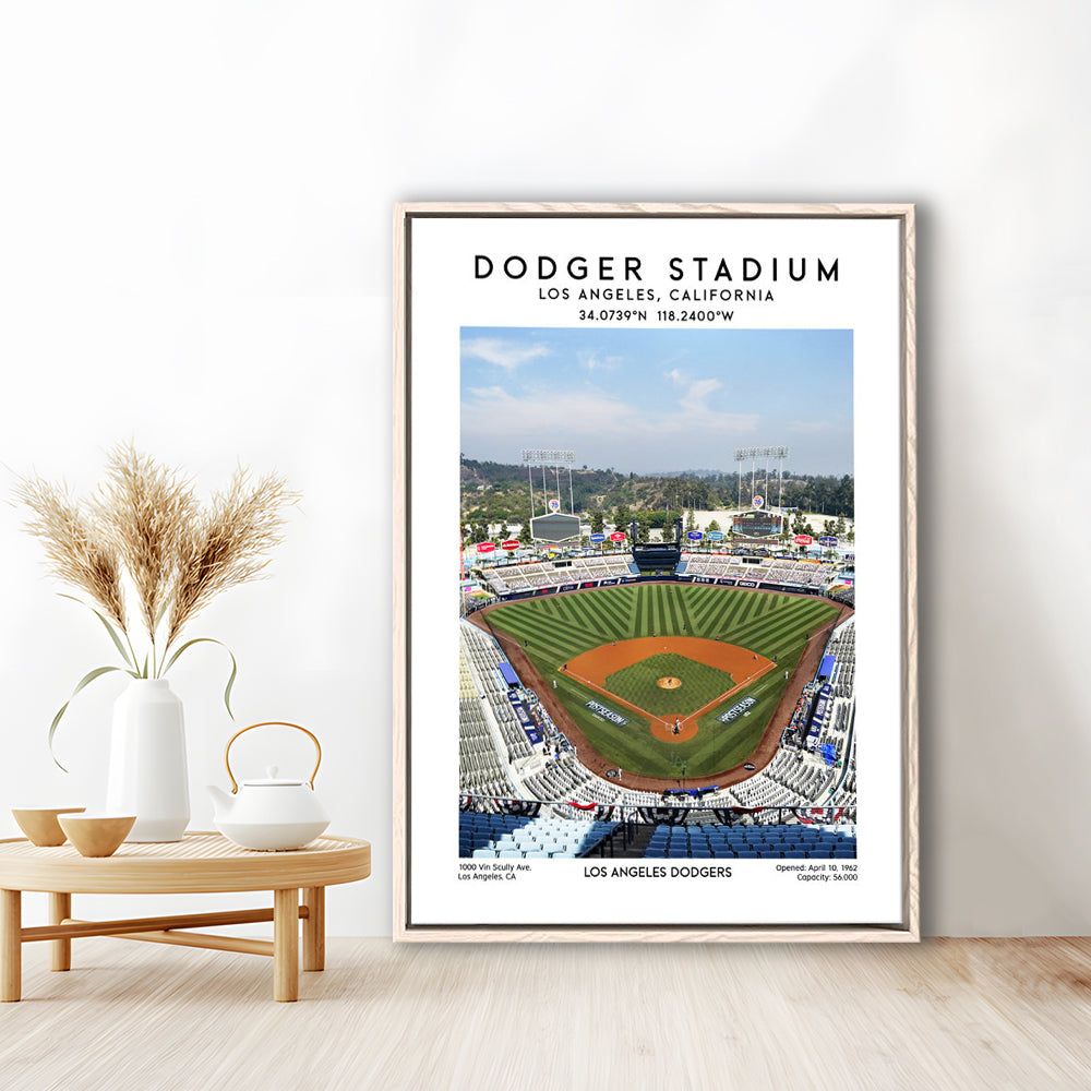Dodger Stadium, Los Angeles Dodgers Baseball Stadium Wall Art Print, Framed Canvas Prints Wall Art