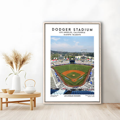 Dodger Stadium, Los Angeles Dodgers Baseball Stadium Wall Art Print, Framed Canvas Prints Wall Art