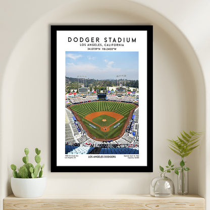 Dodger Stadium, Los Angeles Dodgers Baseball Stadium Wall Art Print, Framed Art Prints Wall Decor