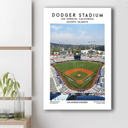 Dodger Stadium, Los Angeles Dodgers Baseball Stadium Wall Art Print, Canvas Prints Wall Art, Man Cave Decor