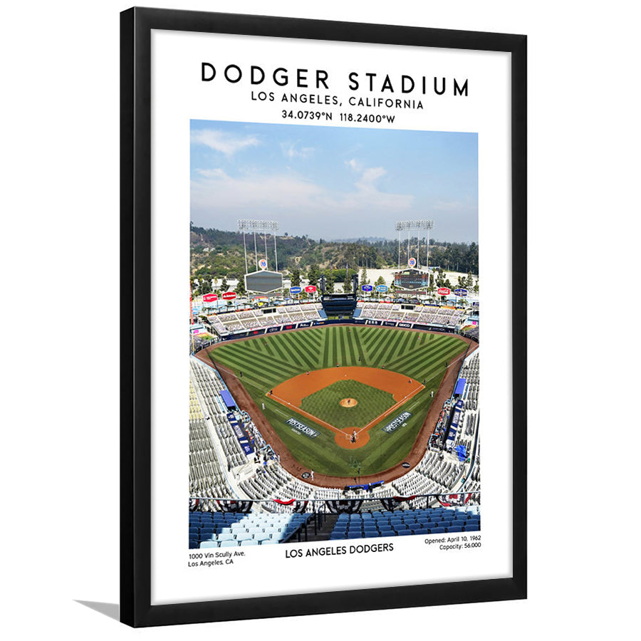Dodger Stadium, Los Angeles Dodgers Baseball Stadium Wall Art Print, Framed Art Prints Wall Decor