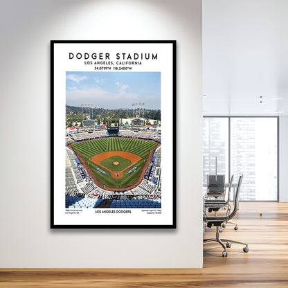 Dodger Stadium, Los Angeles Dodgers Baseball Stadium Wall Art Print, Framed Art Prints Wall Decor