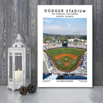 Dodger Stadium, Los Angeles Dodgers Baseball Stadium Wall Art Print, Canvas Prints Wall Art, Man Cave Decor