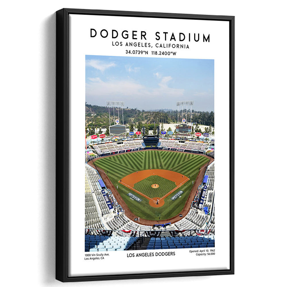 Dodger Stadium, Los Angeles Dodgers Baseball Stadium Wall Art Print, Framed Canvas Prints Wall Art