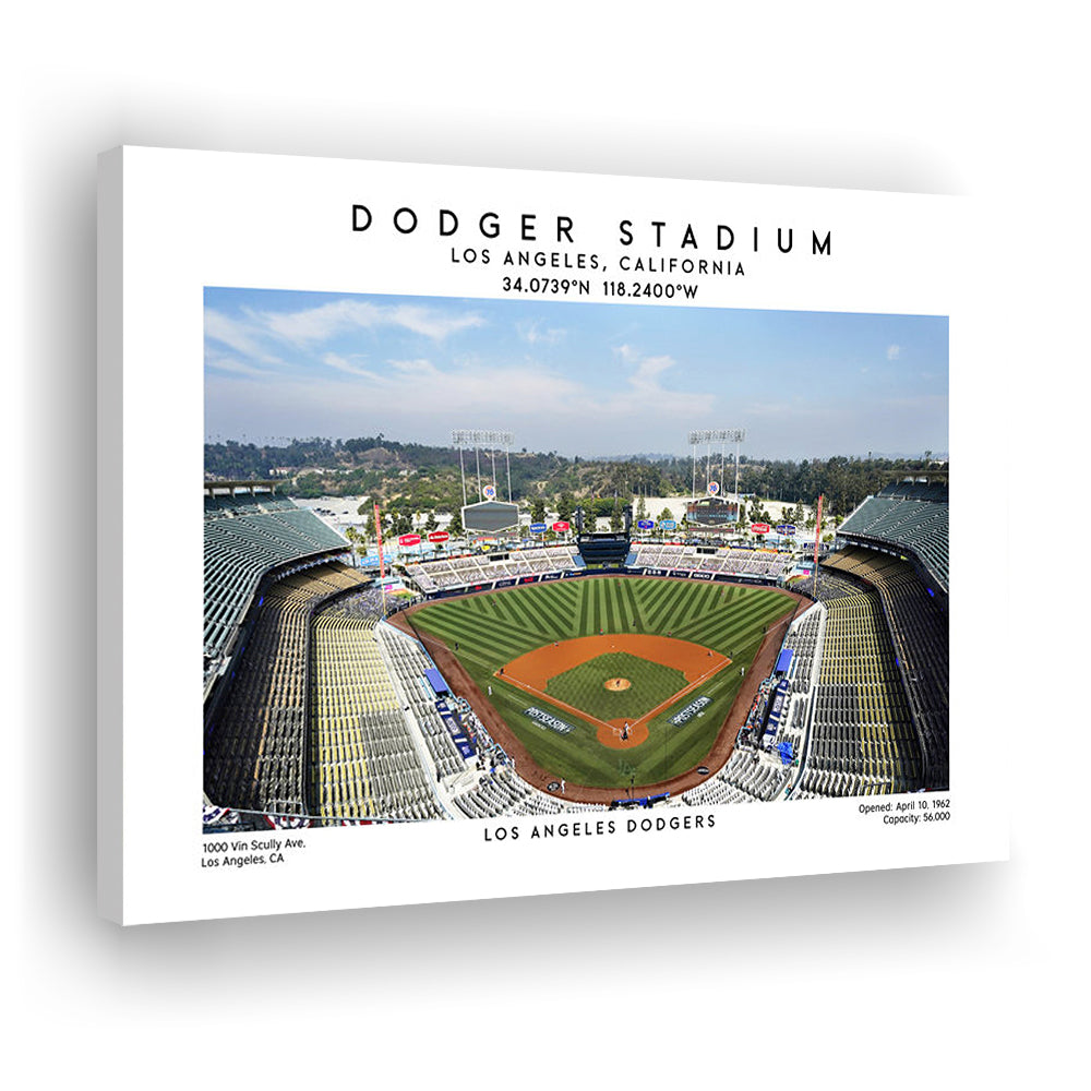 Dodger Stadium Print, Los Angeles Dodgers Baseball Stadium Wall Art, Canvas Print Wall Art, Man Cave Gift