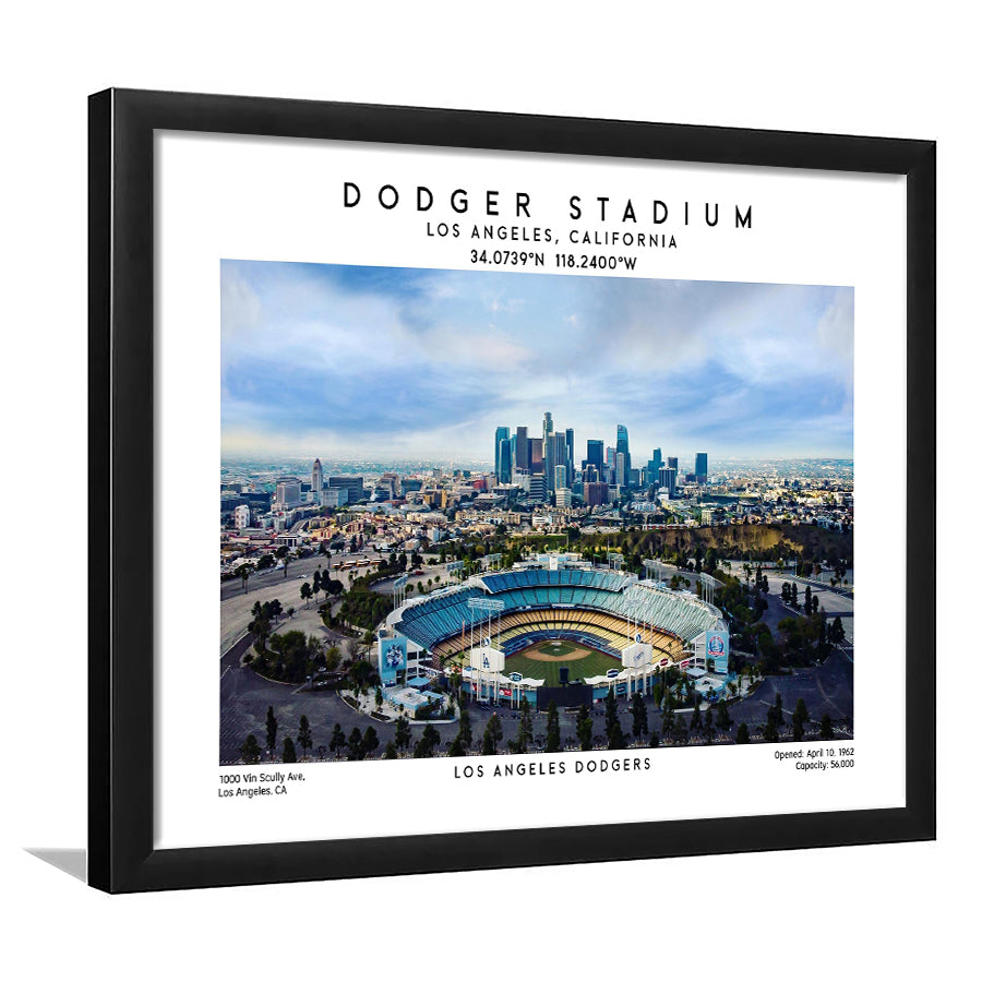 Dodger Stadium Print, Los Angeles Baseball Stadium Wall Art 1, Sport Art Print, Framed Art Print Wall Decor
