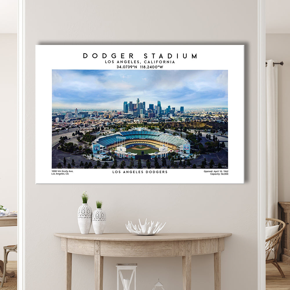 Dodger Stadium Print, Los Angeles Baseball Stadium Wall Art 1, Sport Art Print, Canvas Print Wall Art, Man Cave Gift