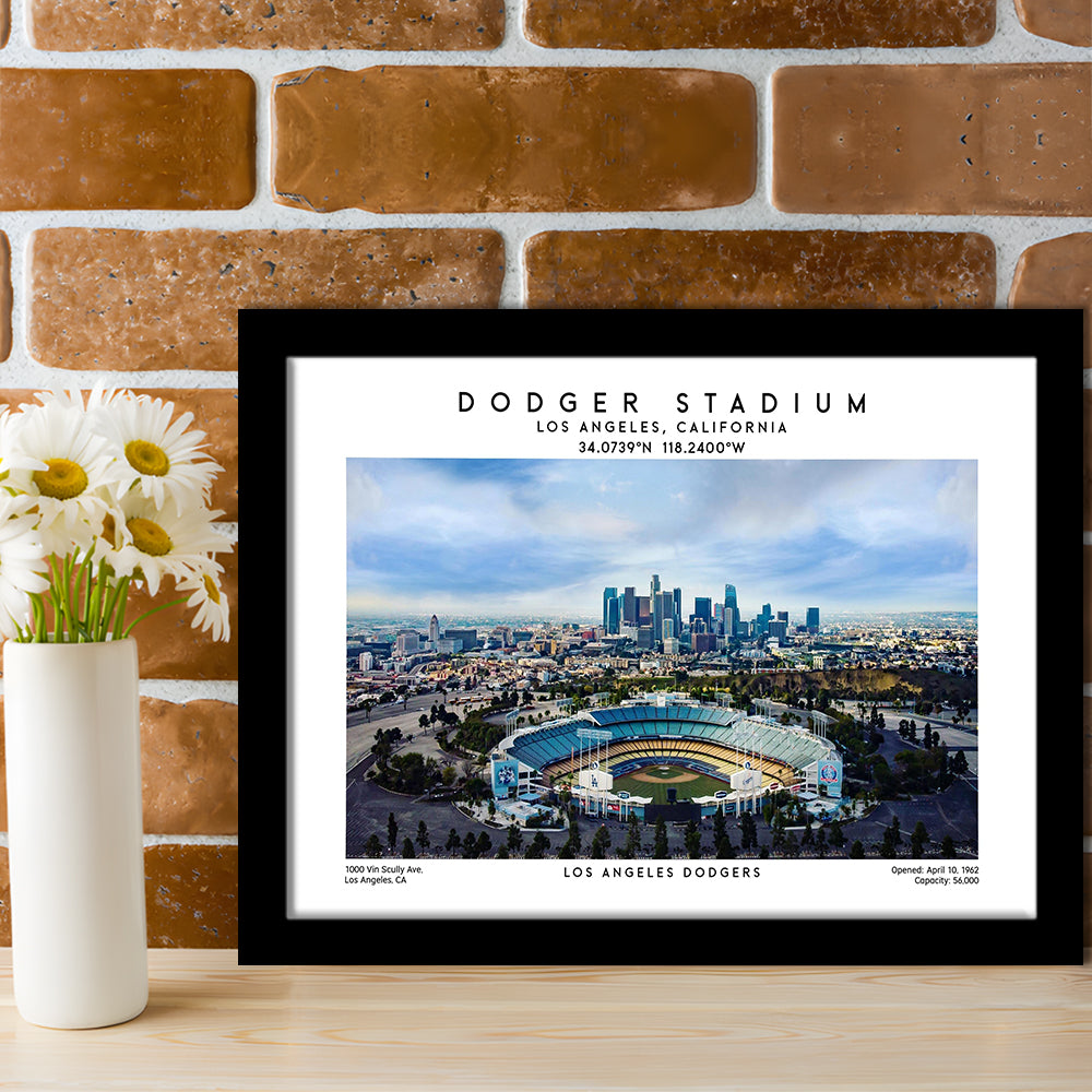 Dodger Stadium Print, Los Angeles Baseball Stadium Wall Art 1, Sport Art Print, Framed Art Print Wall Decor