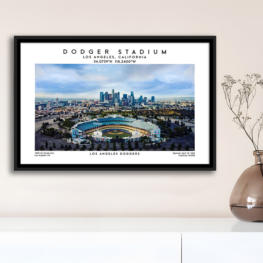 Dodger Stadium Print, Los Angeles Baseball Stadium Wall Art 1, Sport Art Print, Framed Canvas Print Wall Art