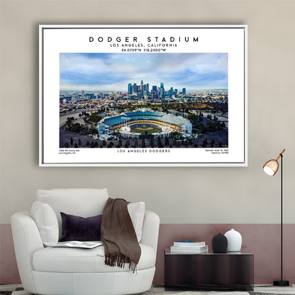 Dodger Stadium Print, Los Angeles Baseball Stadium Wall Art 1, Sport Art Print, Framed Canvas Print Wall Art