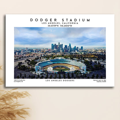 Dodger Stadium Print, Los Angeles Baseball Stadium Wall Art 1, Sport Art Print, Canvas Print Wall Art, Man Cave Gift