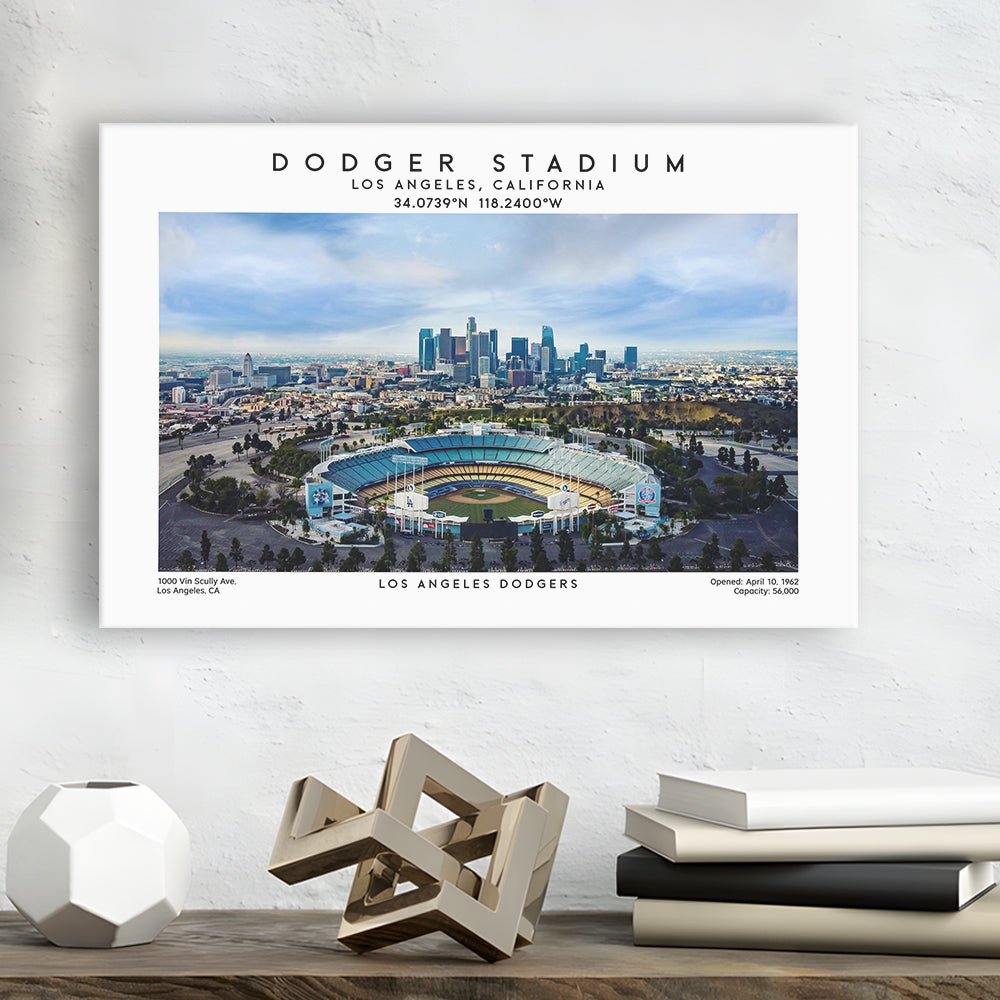 Dodger Stadium Print, Los Angeles Baseball Stadium Wall Art 1, Sport Art Print, Canvas Print Wall Art, Man Cave Gift