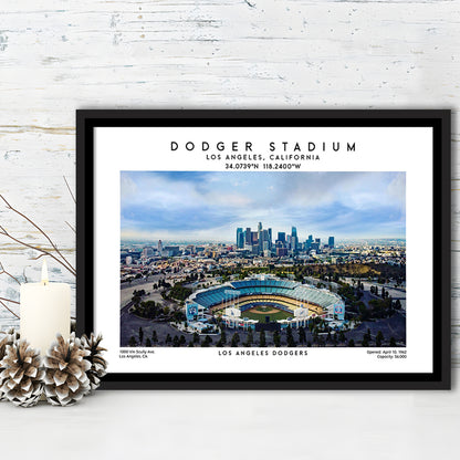 Dodger Stadium Print, Los Angeles Baseball Stadium Wall Art 1, Sport Art Print, Framed Canvas Print Wall Art