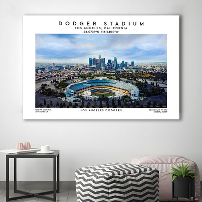 Dodger Stadium Print, Los Angeles Baseball Stadium Wall Art 1, Sport Art Print, Canvas Print Wall Art, Man Cave Gift