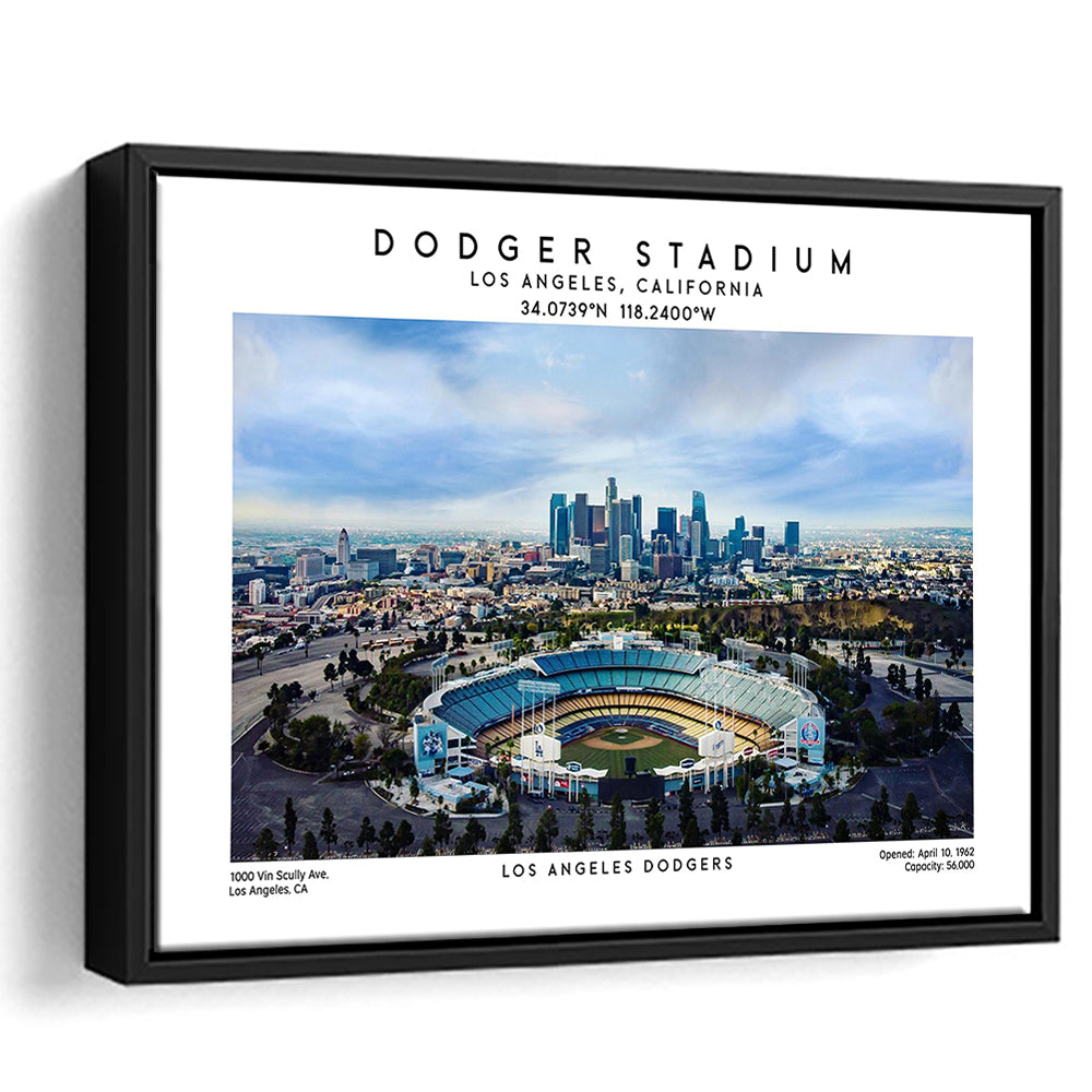 Dodger Stadium Print, Los Angeles Baseball Stadium Wall Art 1, Sport Art Print, Framed Canvas Print Wall Art