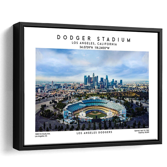 Dodger Stadium Print, Los Angeles Baseball Stadium Wall Art 1, Sport Art Print, Framed Canvas Print Wall Art