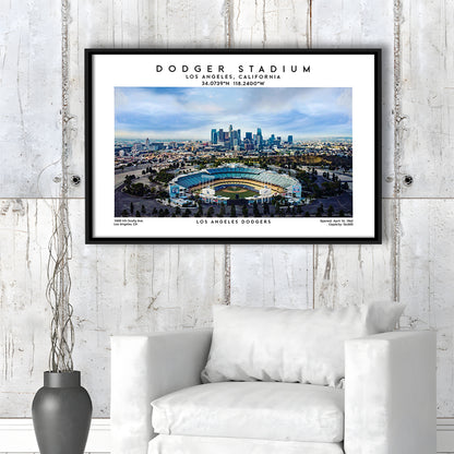Dodger Stadium Print, Los Angeles Baseball Stadium Wall Art 1, Sport Art Print, Framed Canvas Print Wall Art