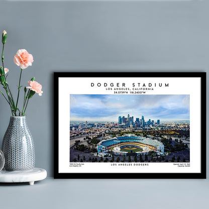 Dodger Stadium Print, Los Angeles Baseball Stadium Wall Art 1, Sport Art Print, Framed Art Print Wall Decor