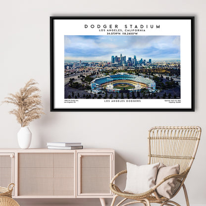 Dodger Stadium Print, Los Angeles Baseball Stadium Wall Art 1, Sport Art Print, Framed Canvas Print Wall Art